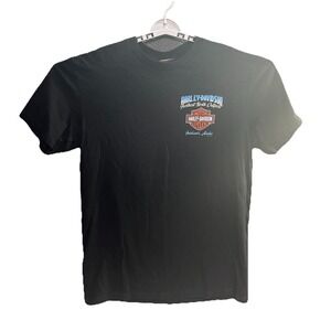 Harley Davidson Black T Shirt Men's Large Biker‎ Farthest North Outpost